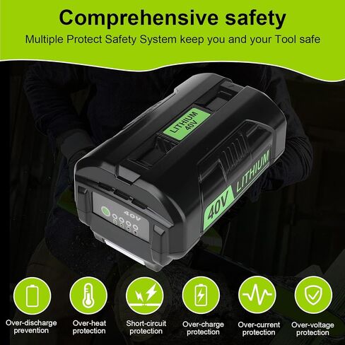 2-Pack 6.0Ah Replacement for Ryobi 40V Battery & OP401 Charger Kit, 40 Volt Lithium Ion Battery Compatible with OP4026 OP40261 OP4050 OP4040 OP40401 OP40601 OP40201 RY40180 (3-Pack) in Kuwait