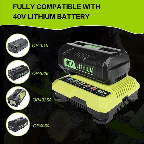 2-Pack 6.0Ah Replacement for Ryobi 40V Battery & OP401 Charger Kit, 40 Volt Lithium Ion Battery Compatible with OP4026 OP40261 OP4050 OP4040 OP40401 OP40601 OP40201 RY40180 (3-Pack) in Kuwait