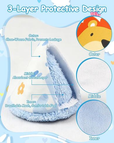 16 Pcs Coral Velvet Pee Covers Baby Boy, Reusable Leak-Proof Guard | Diaper Changing Accessories for Baby Boys. Leak-Proof Pee Guard Prevents Splashes and Keeps Diaper Changing Clean and Dry in Saudi Arabia