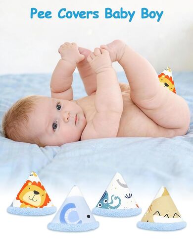 16 Pcs Coral Velvet Pee Covers Baby Boy, Reusable Leak-Proof Guard | Diaper Changing Accessories for Baby Boys. Leak-Proof Pee Guard Prevents Splashes and Keeps Diaper Changing Clean and Dry in Saudi Arabia