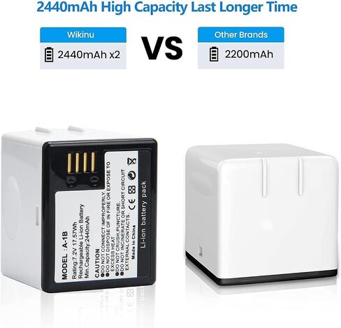 2 Pack A-1 A-1B Batteries for Arlo Pro/Pro 2 Camera 7.2V 2440mAh | A-1C Upgraded Batteries for VMC4030 VMC4030P VMS4230 VMS4430 VMS4530 VMS4430P VMS4530P-100NAR VMA4400 Security Camera in Saudi Arabia