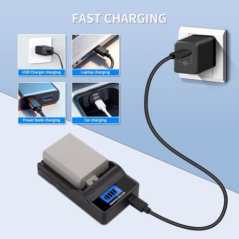 1-Pack Battery and AC Wall Charger Replacement for Canon LP-E5 LPE5 Battery, Canon LC-E5, LC-E5C, LC-E5E Charger, EOS Rebel XSi, EOS Rebel XS, EOS Rebel T1i, EOS 450D Cameras in Saudi Arabia