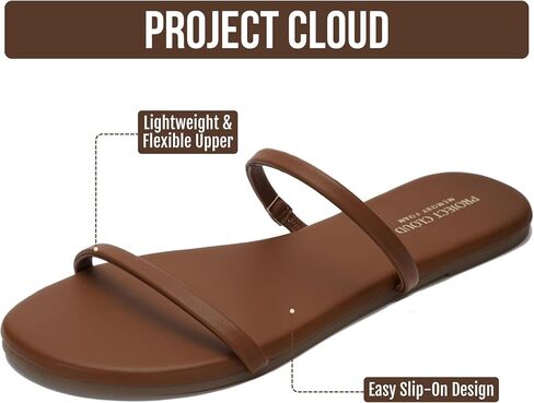 صنادل صيفية من Project Cloud للنساء مع نعل داخلي من الإسفنج الذكي (انتقالي) | نعل داخلي من إسفنج الذاكرة؛ شبشب الشاطئ؛ نعل غير قابل للانزلاق؛ أشرطة مزدوجة خفيفة الوزن؛ صنادل صيفية للنساء؛ الراحة اليومية in Kuwait