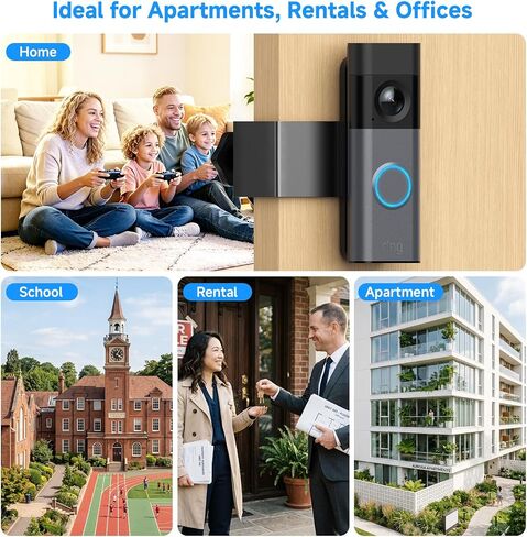 No Drill Anti-Theft Mount for Ring Battery Doorbell/Plus/Pro 2nd Gen(2026 Release), Adjustable Metal Door Clamp Holder for Ring Camera Doorbell, Doorbell Mounting Bracket for Apartment & Rental in Saudi Arabia