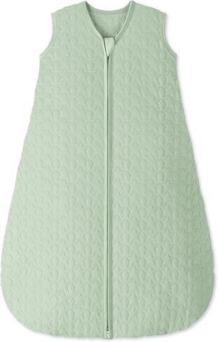Unnivoll Baby Sleep Sack 6-12 Months 1.0 Tog Baby Wearable Blanket Cotton Sleeping Sack Quilted Baby Sleep Bag with 2-Way Zipper for Infant Newborn Green in Saudi Arabia