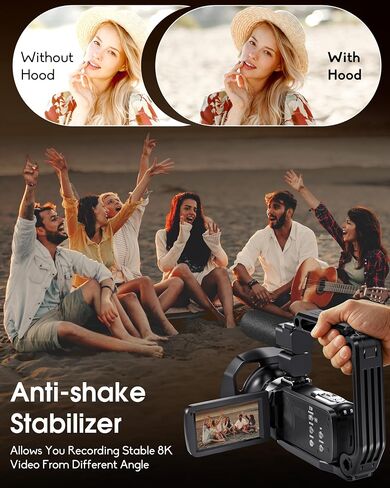 8K Video Camera Camcorder 64MP IR Night Vision Wifi Webcam Camcorders | 18X Digital Zoom Vlogging Cameras for YouTube with 3.0"Touch Screen Stabilizer, Mic, 64G SD Card, Remote Control, 2 Batteries in Saudi Arabia
