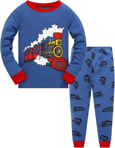 Popshion Boys Pajamas 100% Cotton Planet Pjs Toddler 2 Piece Sleepwear Kids Clothes Set Size 3t -10t in Saudi Arabia