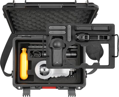 Hard Carring Case for Insta360 X5 Dive Case Accessories | Waterproof Protective Hardshell Dual Layers Cases for Insta 360 X5 Bundle Combo with Shoulder Strap in Saudi Arabia