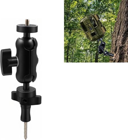 Adjustable Trail Camera Tree Mount, Heavy-Duty Game Camera Outdoor Mounting Bracket with 1/4" Screw, Dual 360 ° Rotating Ball Joints for Outdoor Hunting, Wildlife Monitoring, and Security in Kuwait