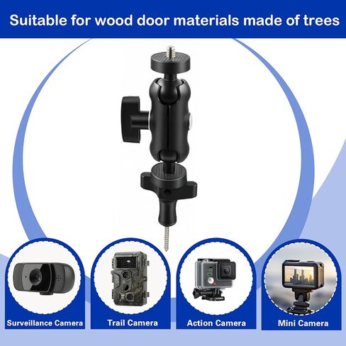 Adjustable Trail Camera Tree Mount, Heavy-Duty Game Camera Outdoor Mounting Bracket with 1/4" Screw, Dual 360 ° Rotating Ball Joints for Outdoor Hunting, Wildlife Monitoring, and Security in Kuwait
