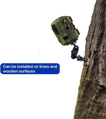 Adjustable Trail Camera Tree Mount, Heavy-Duty Game Camera Outdoor Mounting Bracket with 1/4" Screw, Dual 360 ° Rotating Ball Joints for Outdoor Hunting, Wildlife Monitoring, and Security in Kuwait