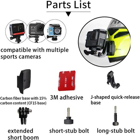 SHOEI RF1400 Chin Mount Kits Made for Z8 NXR2 X-SPR PRO Camera Mount Kit Customize Base Compatible with Gopro Hreo Ins360 Srago DJI Etc. (Carbon Fiber Base) in Saudi Arabia