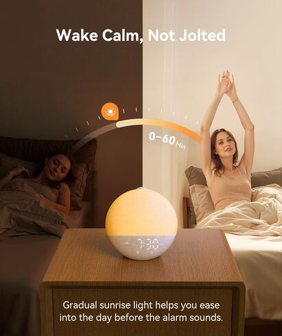Dreamegg Sunrise 2 Sunrise Alarm Clock, Sound Machine for Sleep, 29 Sounds | White Noise Machine, Gentle Sunrise Alarm, One-Tap Favorites, Dimmable Night Light, No App, Adults Kids Bedrooms in Saudi Arabia