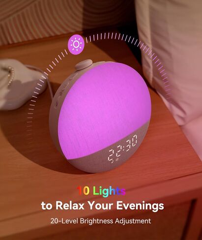 Dreamegg Sunrise 2 Sunrise Alarm Clock, Sound Machine for Sleep, 29 Sounds | White Noise Machine, Gentle Sunrise Alarm, One-Tap Favorites, Dimmable Night Light, No App, Adults Kids Bedrooms in Saudi Arabia