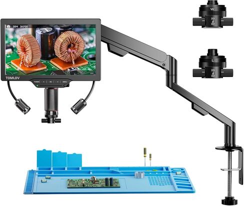 TOMLOV P50 Handheld Digital Microscope: Adjustable Focus Coin Microscope with 2.4" IPS Screen+TOMLOV 3D Digital Soldering Microscope in Kuwait
