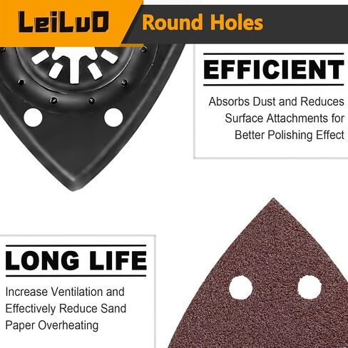 EILUO 127Pcs Oscillating Tool Sanding Pad Kit, Multitool Sanding Pad Set | 93mm Triangle & Detail Pads, Wood Furniture Sanding, Multi Tool Accessories, Fits DeWalt, Makita, Milwaukee, Ryobi & More in Saudi Arabia