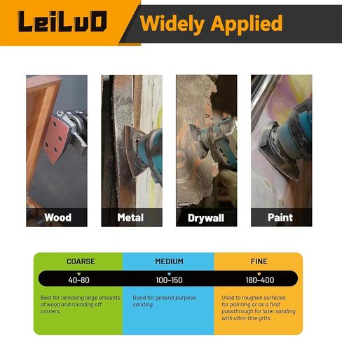 EILUO 127Pcs Oscillating Tool Sanding Pad Kit, Multitool Sanding Pad Set | 93mm Triangle & Detail Pads, Wood Furniture Sanding, Multi Tool Accessories, Fits DeWalt, Makita, Milwaukee, Ryobi & More in Saudi Arabia