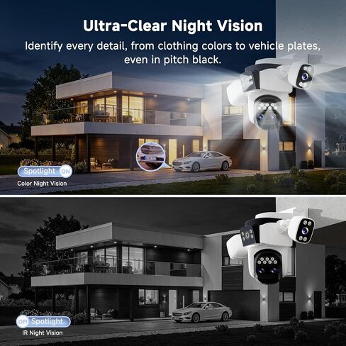 VSTARCAM 4 Lens 2K Outdoor Camera with Micro SD Card 32 GB, Security Cameras Wireless Outdoor, AI Motion Detection, Color Night Vision, Two-Way Audio, IP66 in Saudi Arabia