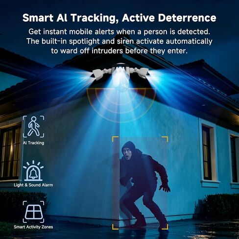 VSTARCAM 4 Lens 2K Outdoor Camera with Micro SD Card 32 GB, Security Cameras Wireless Outdoor, AI Motion Detection, Color Night Vision, Two-Way Audio, IP66 in Saudi Arabia