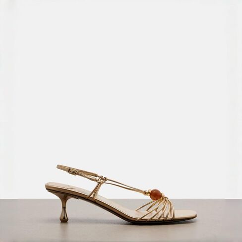Womens Strappy Heels Sandals Kitten Heel Dress Sandals Open Toe Slingback Heeled Sandals Beaded Evening Shoes Square Toe Summer Party Wedding Shoes in Saudi Arabia