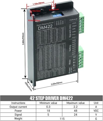 DM422 48VDC 2.2A Digital Driver Fit nema17 42 Stepper Motor in Saudi Arabia