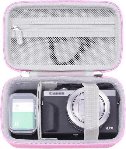Krypthos Camera Case for Canon G7 X Mark III with SD Card Storage (Pink) | Compatible with Kodak Pixpro FZ45, Canon G7X Mark III，CAMKORY DC403, Travel Small Cameras, Protective, Durable, Easy to Carry in Saudi Arabia