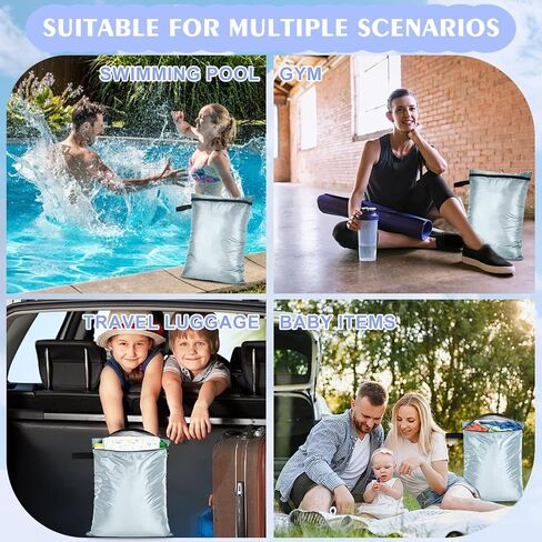 3Pack Wet Dry Bags for Swimsuits and Towels,Waterproof Reusable,Zipper | Wet Bags for Baby Diapers,Durable Oxford Cloth,Bathing Swimming Wet Clothes Bag for Travel Beach, with Handles,Blue in Saudi Arabia