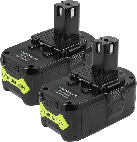 بطارية ARyee 18 فولت 6.0 أمبير في الساعة قطعتان، بديلة لأدوات Ryobi P107 P108 P109 اللاسلكية، بطارية ليثيوم أيون لأدوات Ryobi One+ الكهربائية 18 فولت in Kuwait