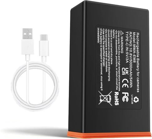 MULS 1-Pack MMA-EM8 Battery, Compatible with Moultrie Cellular Trail Camera | Replacement for Moultrie Edge, Edge Pro, Edge 2, Edge 2 Pro, Edge 3, Edge 3 Pro 5000mAh USB-C Charging, Easy Installation in Saudi Arabia