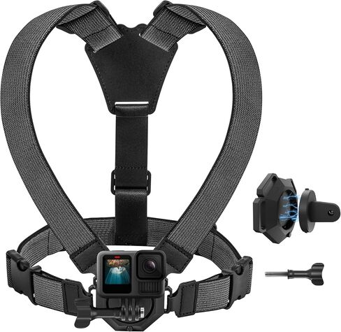 Chest Mount Quick Release for Insta 360 X5 X4 air X3 Luna Accessories | ACE Pro 2 Go Ultra Large Size for DJI Osmo 360 Action 6 5 4 Nano Magnetic Strap for GoPro Lit Hero 13 MAX 2 (Upgraded) in Saudi Arabia