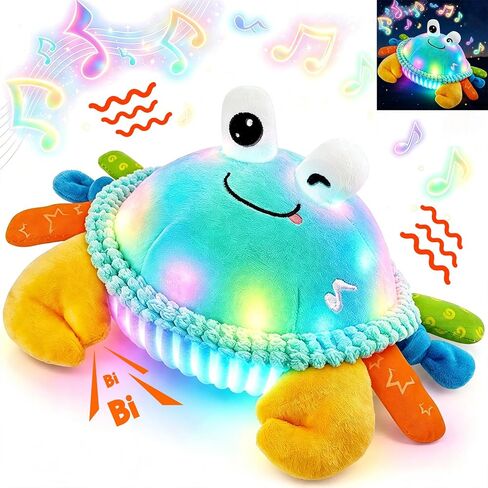 Crawling Crab Baby Tummy Time Toys - Interactive Infant Musical Toy | Dancing Moving Plush Toy with 48 Songs & Recording Feature, Birthday Gifts for 1 2 3 Year Old Boys & Girls Toddler in Saudi Arabia