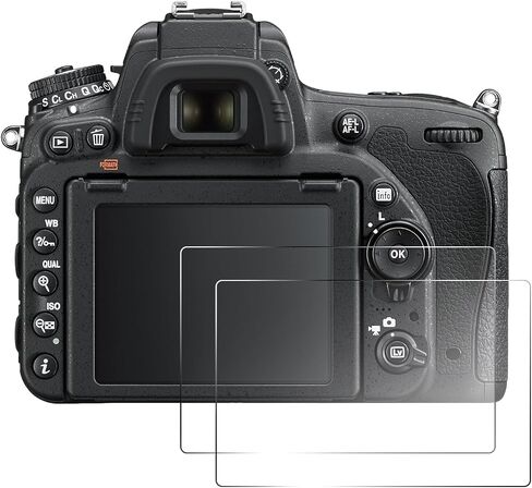 2PCS Screen Protector Compatible with Nikon D750 Camera, 9H Hardness Crystal Clear Tempered Glass Film for Photographers, Anti-scratch Anti-Fingerprint in Saudi Arabia