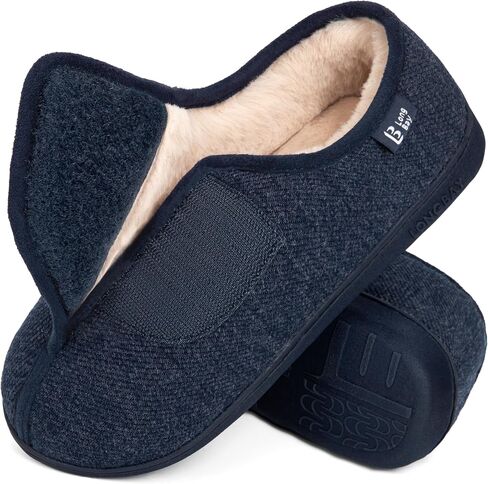 LongBay Womens Adjustable Slippers Memory Foam Cozy Wide Diabetic House Shoes Edema Orthopedic Neuropathy Indoor Outdoor in Saudi Arabia