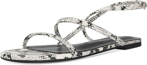 Snake Print Strappy Flats Sandals for Women Slingback Flats Open Toe Slides Vacation Beach Casual Daily Summer Sandals in Kuwait