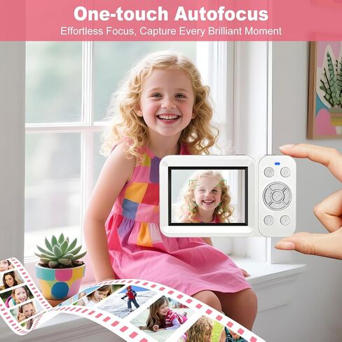 4K 64MP Digital Camera Point and Shoot, 18X Zoom, White | Rechargeable Compact Camera with 64GB SD Card & 2 Batteries, Great Gift for Kids Teens Adults in Saudi Arabia