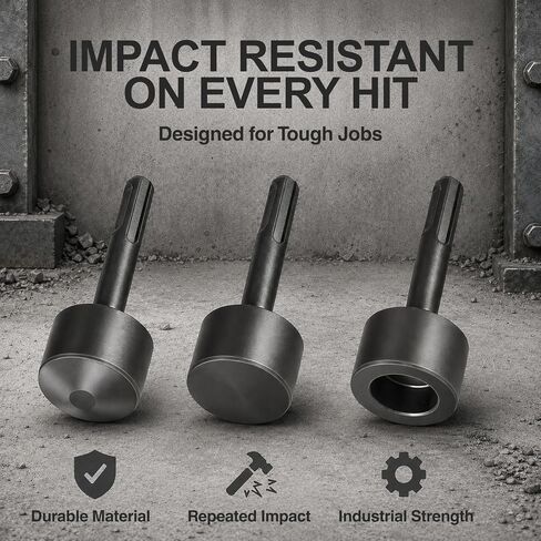 SDS Plus Ground Rod Driver, Nail Setter, Metal Flattening Tool – Hammer Drill Attachment Assortment Set for Rotary Hammer in Saudi Arabia