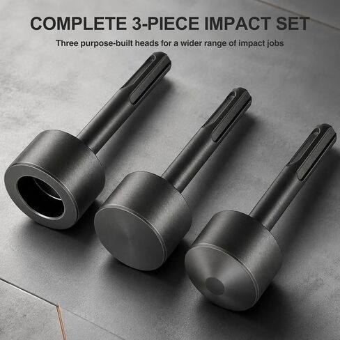 SDS Plus Ground Rod Driver, Nail Setter, Metal Flattening Tool – Hammer Drill Attachment Assortment Set for Rotary Hammer in Saudi Arabia