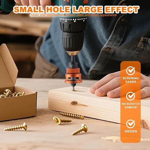 Countersink Drill Bit Set, 5 Sizes with Adjustable Depth Stop | Adjustable countersink bits for pilot holes and recessed screw holes in cabinets, furniture, wood projects, and DIY repairs in Saudi Arabia
