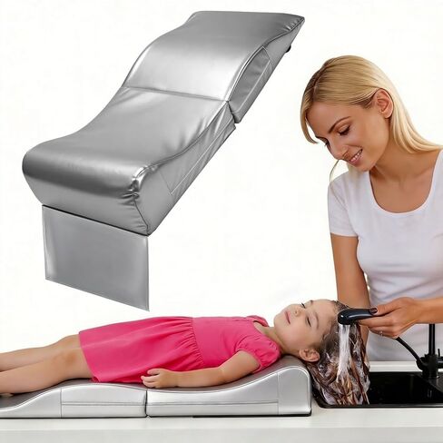 Hair Washing Station for Kids, Foldable Shampoo Mat for Kids with Waterproof Splash Guard, Ergonomic Sink Head Rest for Washing Hair, Anti-Slip Tear-Free Shampoo Buddy for Toddlers in Kuwait