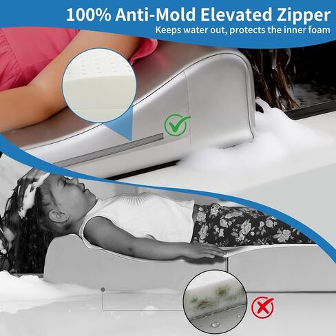 Hair Washing Station for Kids, Foldable Shampoo Mat for Kids with Waterproof Splash Guard, Ergonomic Sink Head Rest for Washing Hair, Anti-Slip Tear-Free Shampoo Buddy for Toddlers in Kuwait