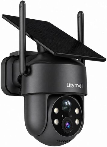 LITYMOL 3MP Solar Wireless Camera Outdoor, WiFi Security Cameras for Home with Color Night Vision, AI Detection, 2-Way Audio,Siren Alarm in Kuwait