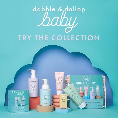Dabble & Dollop Baby Bath Gift Set – Newborn Essentials with Tear-Free Baby Soap, Bubble Bath, Lotion, Diaper Cream & Balm, Fragrance-Free & Safe for Sensitive Skin (5 Full-Sized Products) in Saudi Arabia