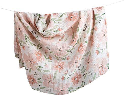 Crane Baby 100% Cotton Muslin Swaddle Blankets, Parker Pink Floral, Baby Blanket, Set of 2, 47" x 47", Swaddles for Newborns in Kuwait