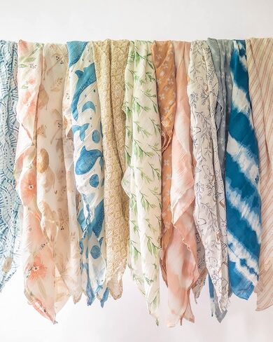 Crane Baby 100% Cotton Muslin Swaddle Blankets, Parker Pink Floral, Baby Blanket, Set of 2, 47" x 47", Swaddles for Newborns in Kuwait