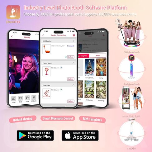MWE 360 Photo Booth Machine for Parties with Flight Case,Extra Battery,Logo Customization,Software APP Remote Automatic 360 Spin Camera Booth for 4-5 People (39.4" Glass+Flight Case) in Saudi Arabia