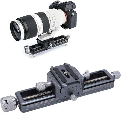 Macro Focusing Rail Slider for Digital SLR Cameras, Precision Camera Close Up Rail with Dual Arca Mount, 16cm Effective Stroke Aluminum Alloy Rail for Macro in Saudi Arabia
