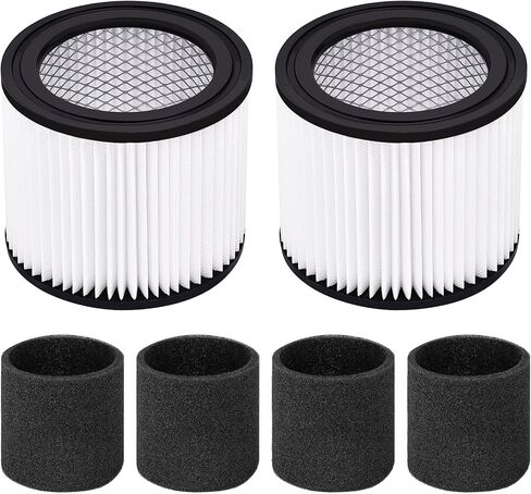 90398 Shop Vac Filters Replacement for Shop Vac Type AA Cartridge Filter,Fit for Shop Vac 90398/118692, 9039800, 9039833 Wet/Dry Vacuum Cleaner (2 Filters+ 4 Foam Sleeves) in Saudi Arabia
