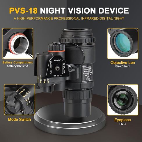1X-1.5X 32mm Digital Night Vision PVS18, high-Performance Infrared PVS-18 Lightweight Design for Hunting in Saudi Arabia