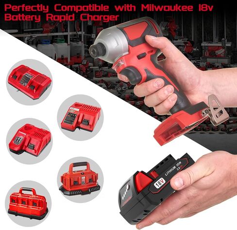 Worthmah 2 Pack 3.0Ah 18V Batteries Replace for Milwaukee M18 Battery Lithium lon 48-11-1815 48-11-1840, Compatible with Milwaukee m18 Battery Charger and 18 Volt Cordless Power Tools in Kuwait