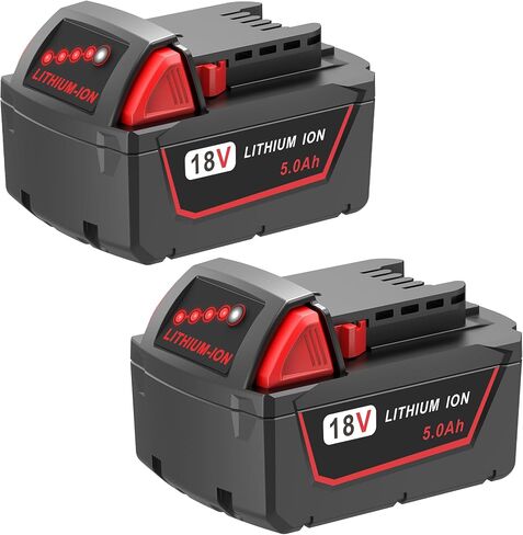 5000mAh Replacement Battery for Milwaukee 18V Battery Compatible with Milwaukee M18 Battery 48-11-1850 48-11-1852 48-11-1820 48-11-1828 48-11-1830 Cordless Power Tools (2 Pack) in Kuwait